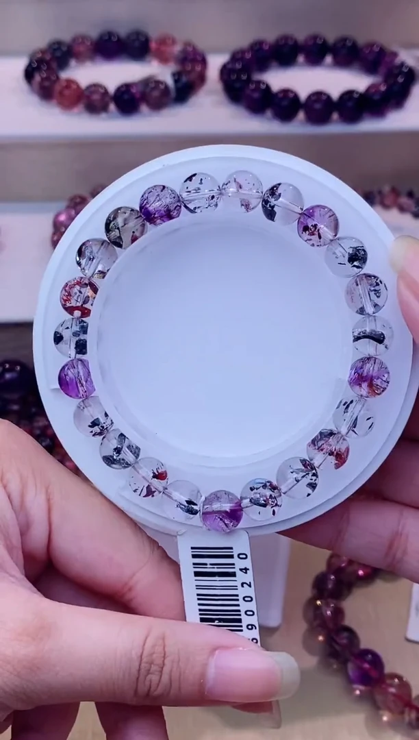 未镶嵌手串水晶黑加仑超七单圈8m+