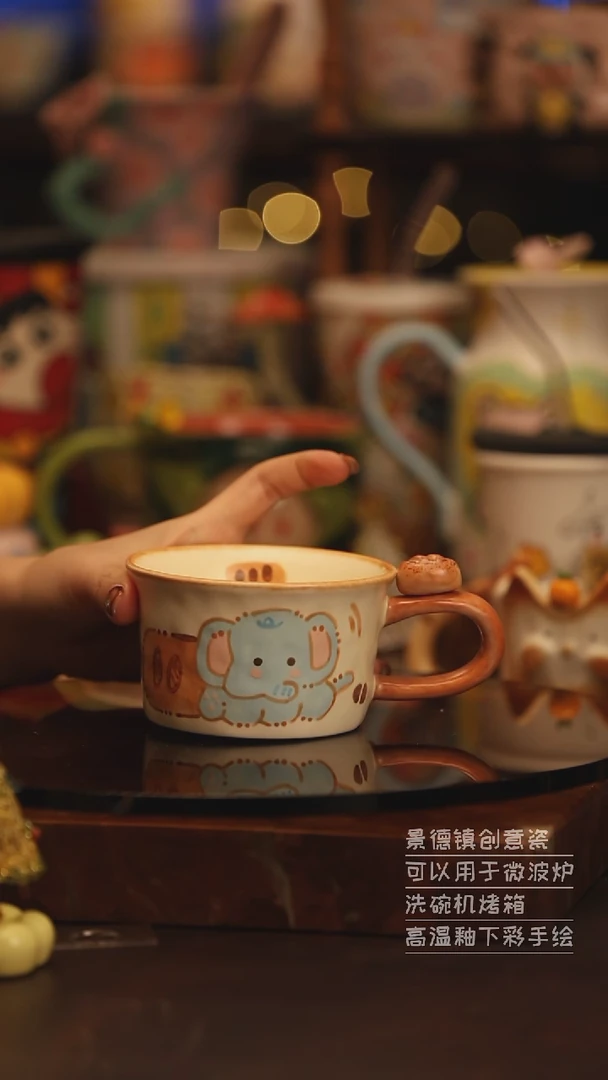 陶瓷景德镇可爱陶瓷釉下彩绘设计师款H