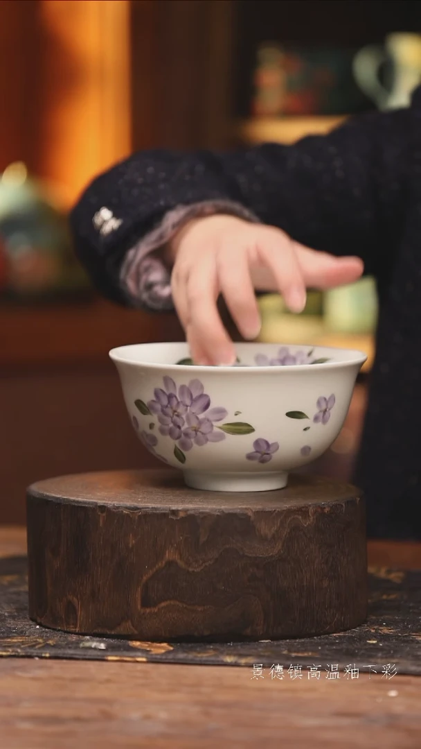 陶瓷景德镇高温釉下手绘陶