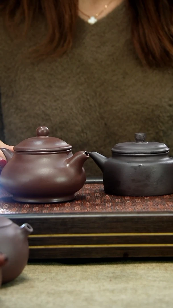 【闪购商品】天青高温粗砂剑流德钟+jf紫泥大潘壶