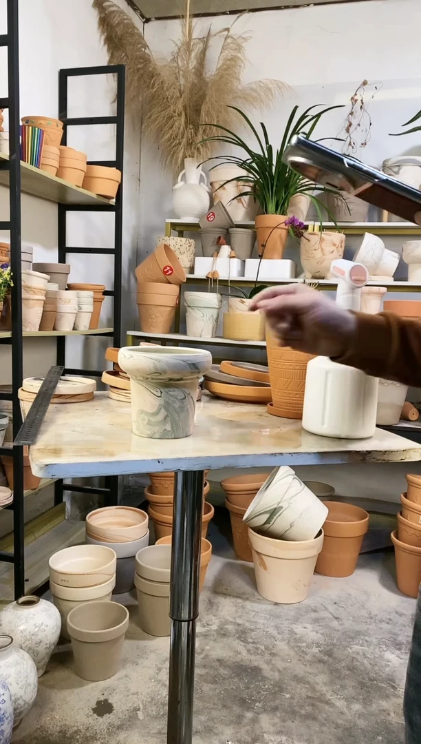 【闪购商品】红陶15*14绿白陶蘑菇 1盆无托