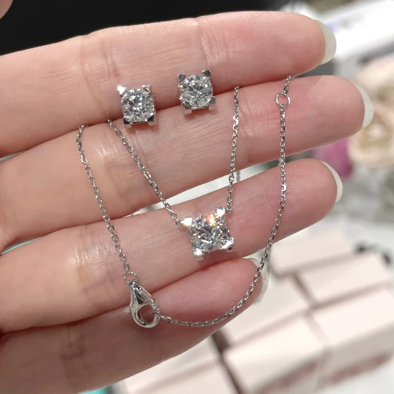 坠链均925银合成锆石 高定简约牛头项链