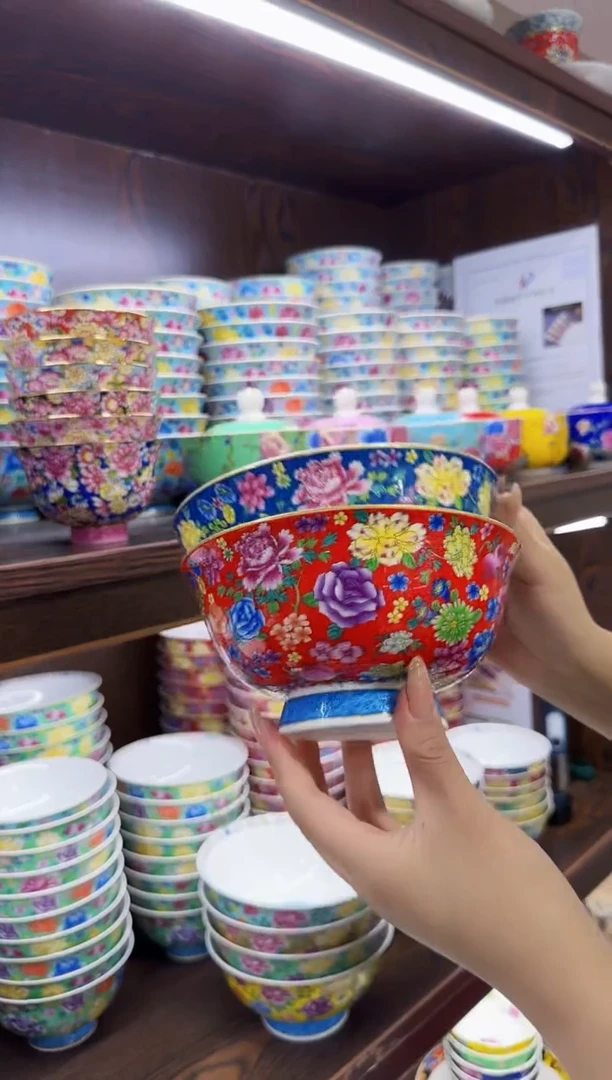 珐琅 6英寸面碗2个景德镇陶瓷