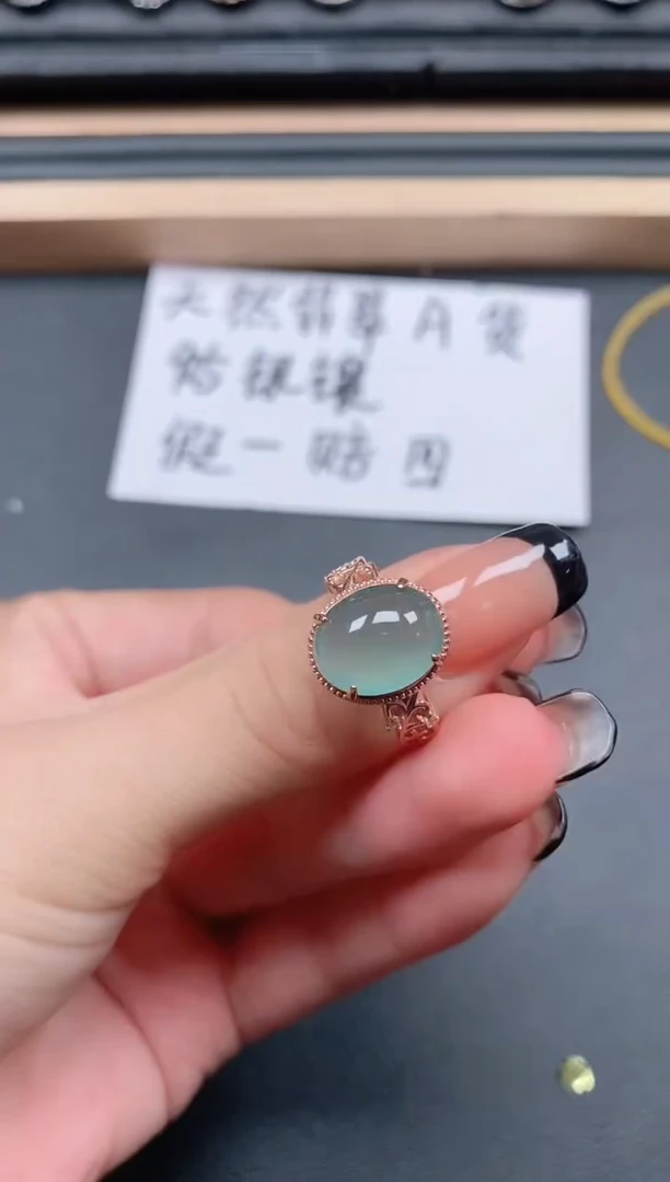 翡翠戒指银S925镶嵌11111