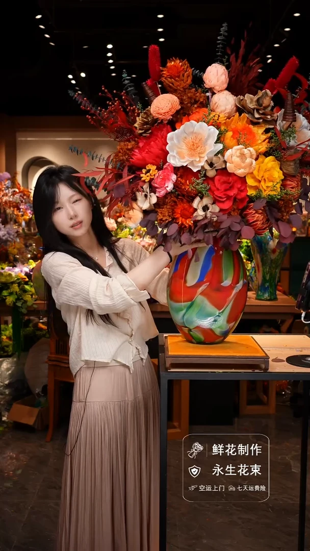 琉璃手工艺品手工花器花束空运包邮送货上门-以图片为准