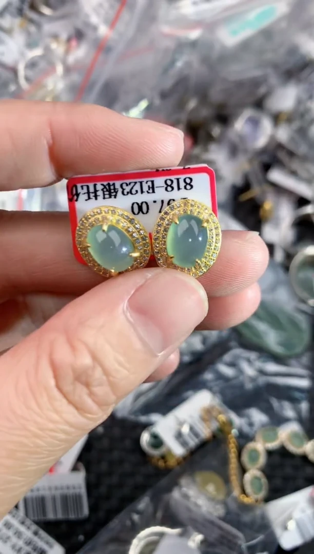 银S925镶嵌戒指翡翠14       3