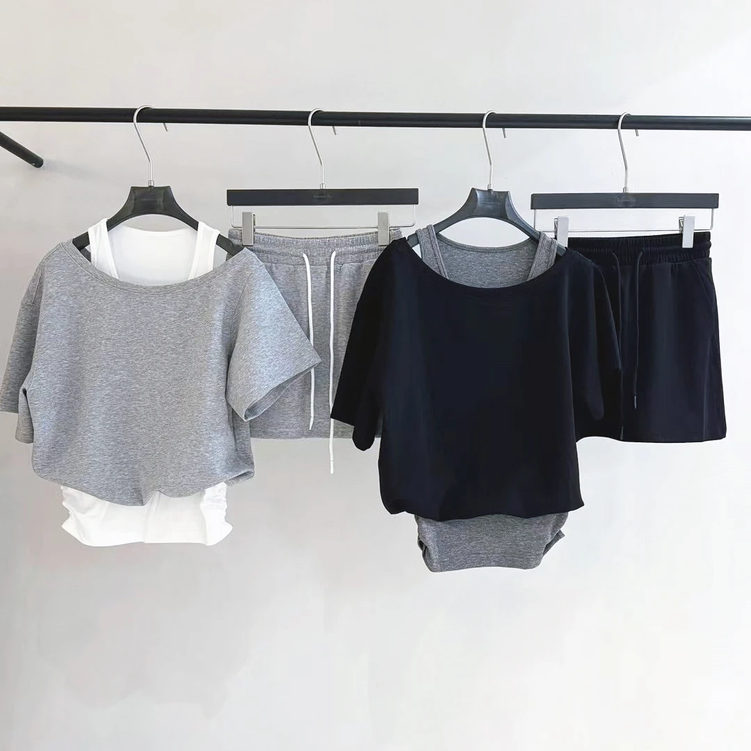 TERRA HOME春夏欧式显瘦高级感黑 灰两件套 休闲套装 慵懒风百搭