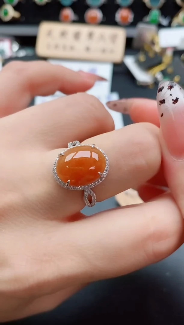 银S925镶嵌戒指翡翠1