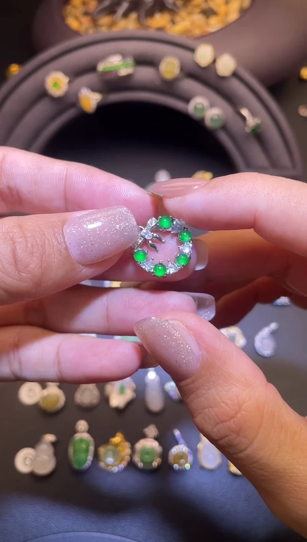 吊坠(不含链)银S925镶嵌翡翠1