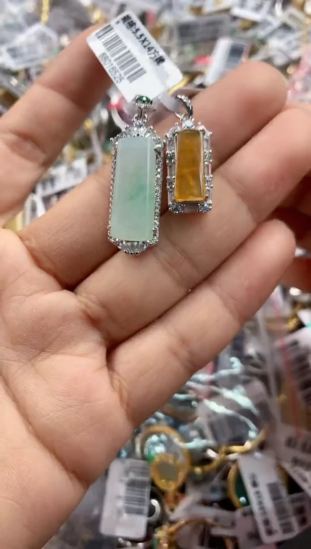 银S925镶嵌戒指翡翠1111----7
