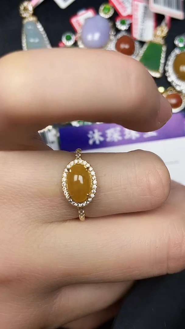 银S925镶嵌戒指翡翠3930