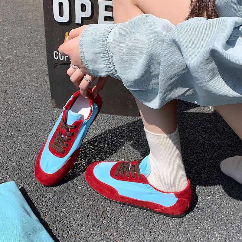 2025夏季百搭新款慵懒风平底德训鞋休闲德迅鞋阿甘鞋  393-12