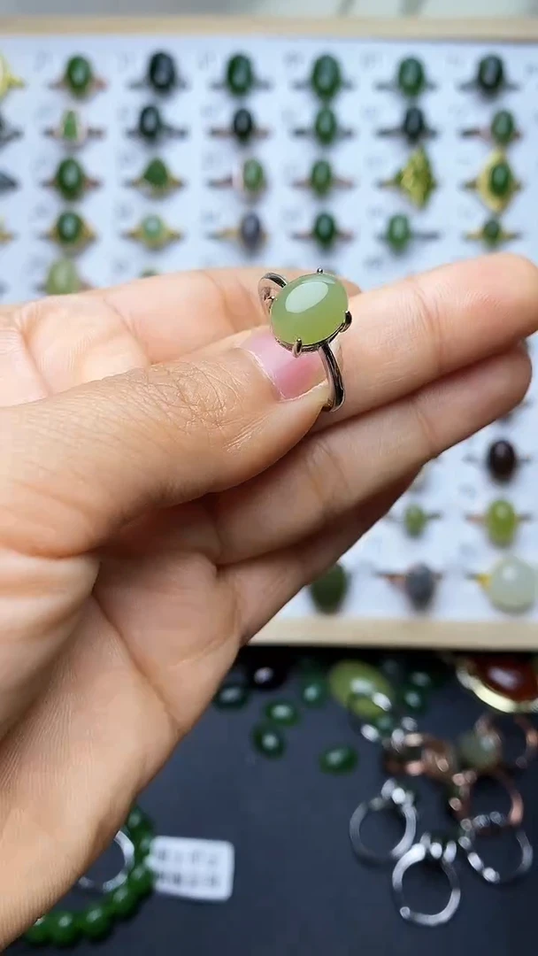 【闪购商品】和田玉戒指银S925镶嵌1