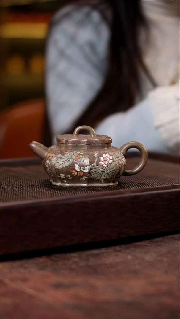筋纹井泉 荷花鸟 寅春梨皮泥 190cc