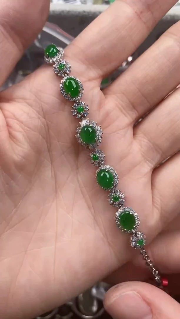 银S925镶嵌戒指翡翠444     1