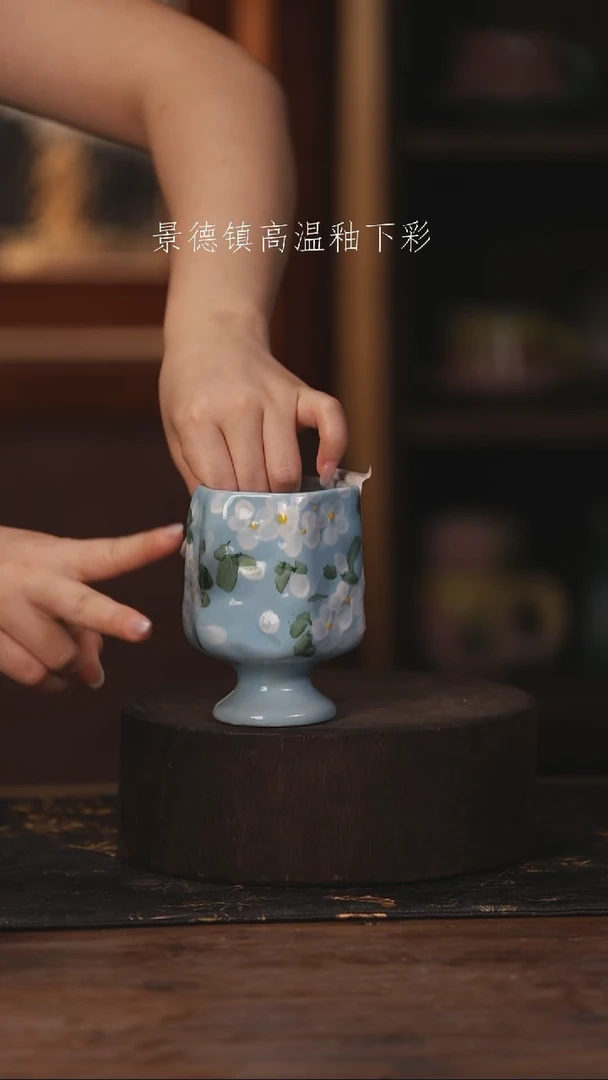 陶瓷景德镇高温釉下手绘陶瓷096
