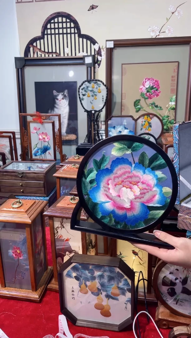 织绣精品苏绣手工刺绣，成品摆件10