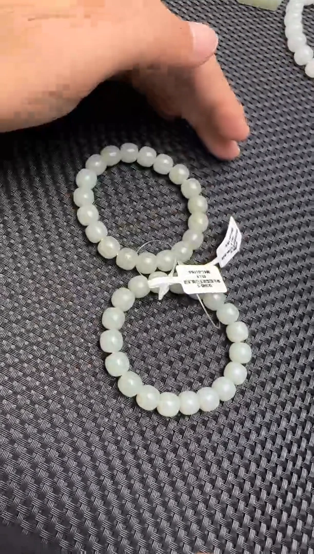 未镶嵌手串和田玉青白玉手串卡9x10 多样性发其一