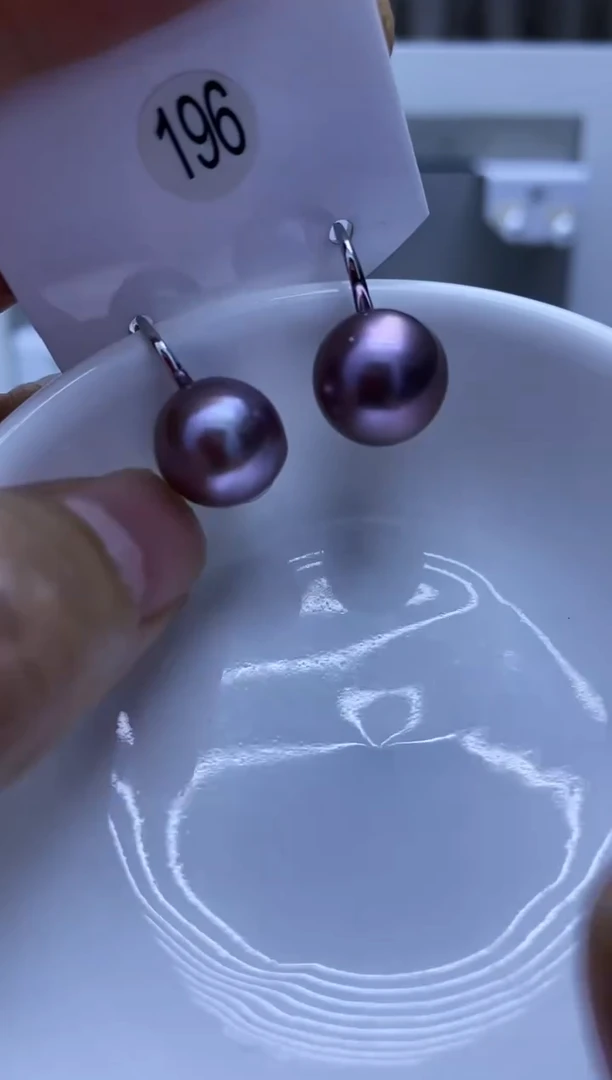 银S925镶嵌耳饰淡水珍珠196