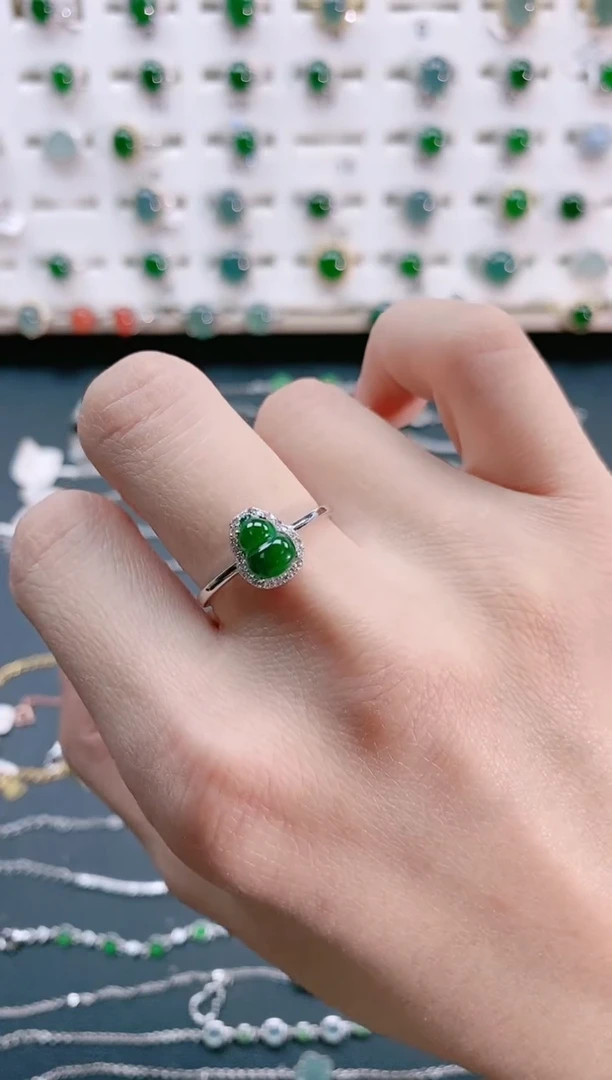 【闪购商品】翡翠戒指银S925镶嵌天然翡翠