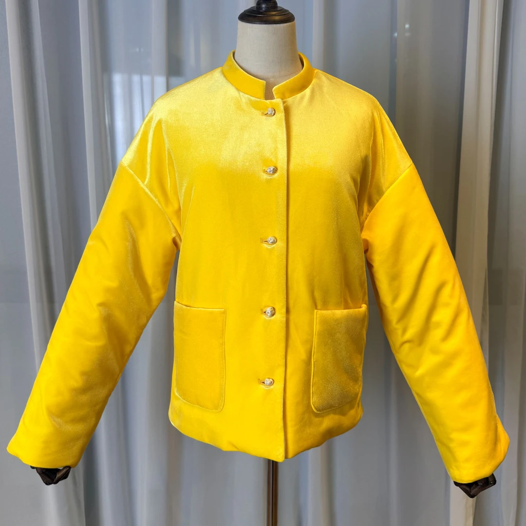 昭婵『金绒』2025新中式秋冬新款真丝丝绒两面穿时尚女装外套