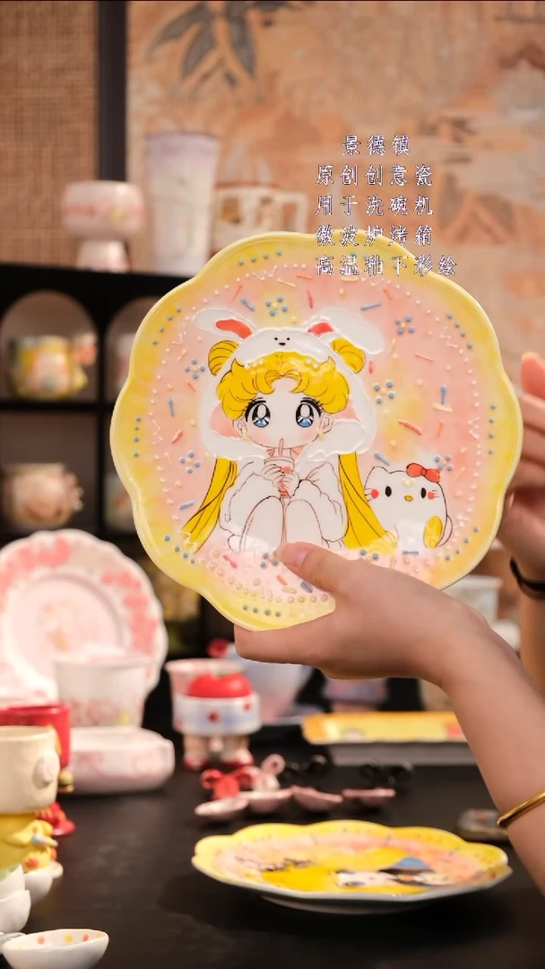 摆件景德镇手工手绘设计师款