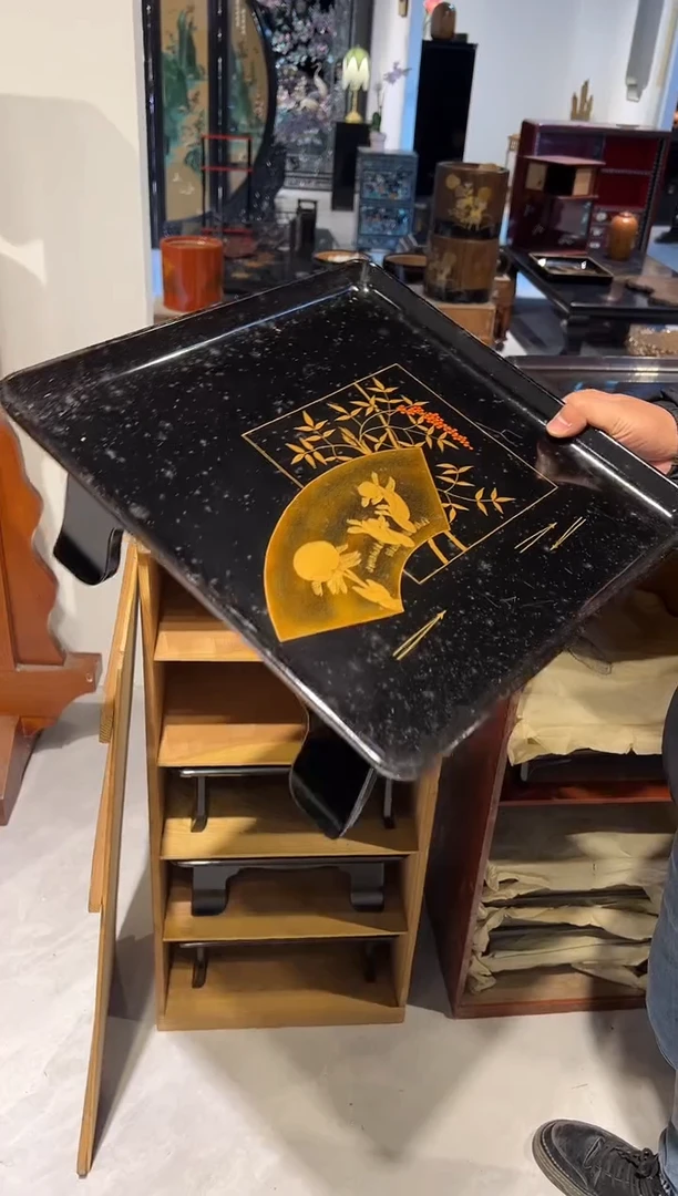 高肉金莳绘 茶台 大漆漆器大漆漆器