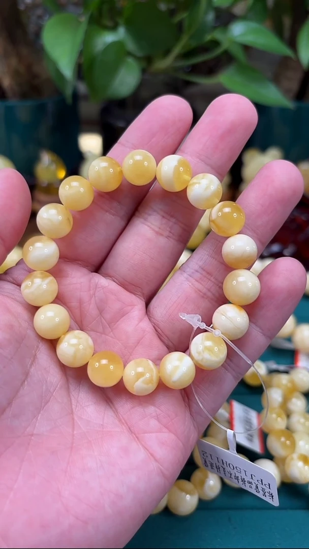 手链蜜蜡未镶嵌p29俄料浓蜡妖孽手串 12.62克 10+mm