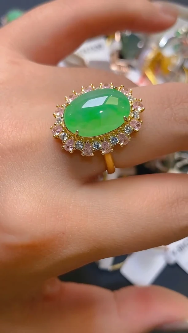 【闪购商品】翡翠耳饰银S925镶嵌天然A货翡翠1