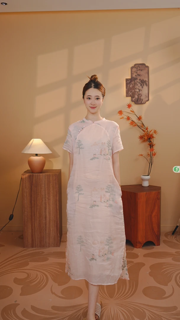 【柒予】改良版旗袍新中式国风复古宽松大码连衣裙