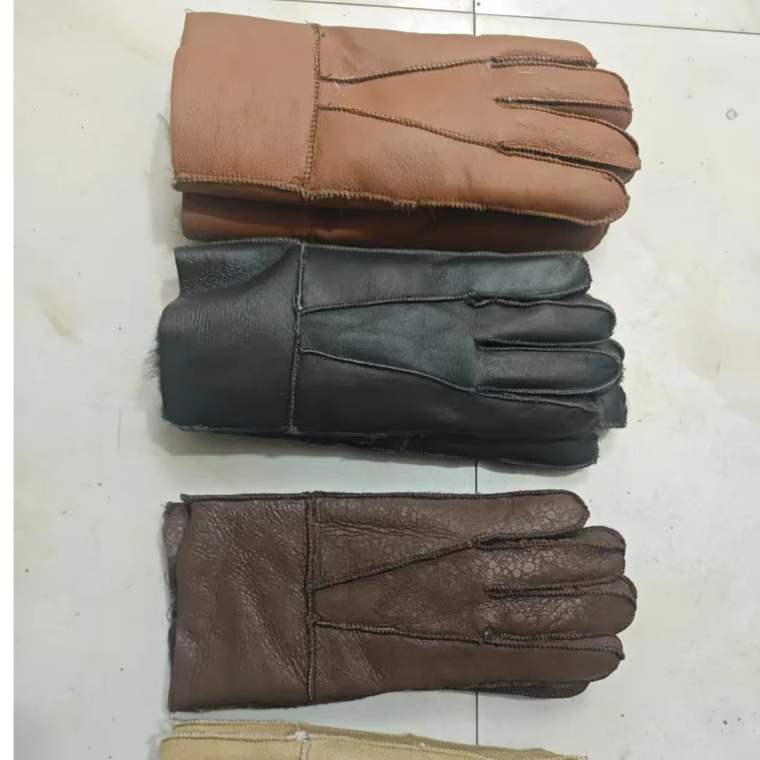 男真皮毛一体手套保暖骑行（颜色随机发无法指定颜色）