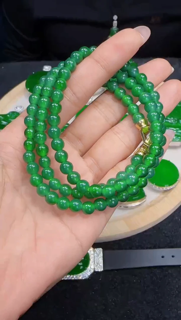 未镶嵌定制翡翠翡翠珠链58