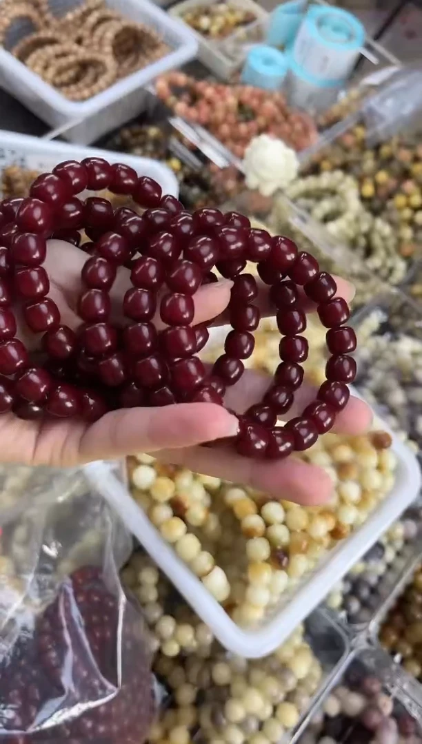 吊坠菩提根/象牙果16手围【染色款】朱砂供桶珠9*10mm