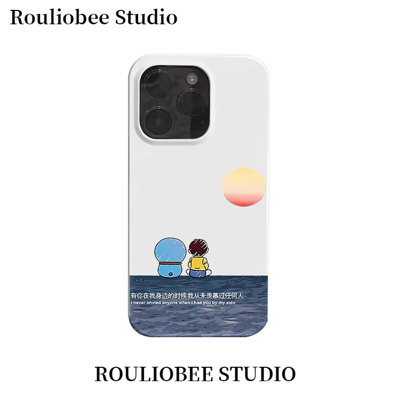 BANCA日落大雄叮当猫适用苹果14/15/16promax手机壳13/12果冻壳11