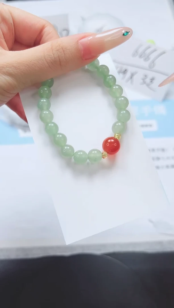 石英质玉手镯未镶嵌绿色手链红