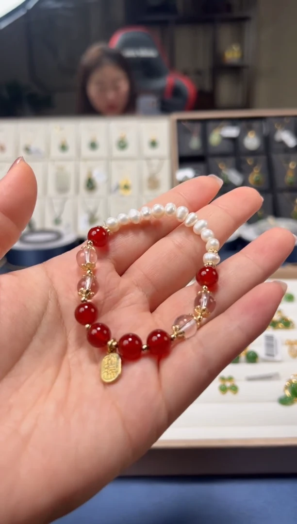 淡水珍珠手串银S925镶嵌珍珠手串