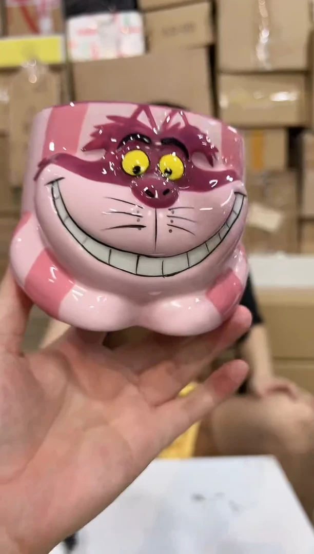 瓷片柴郡猫全身杯