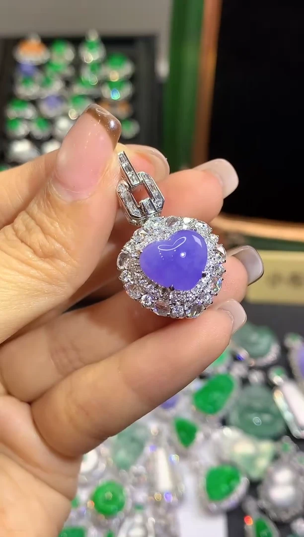 吊坠(不含链)18K金镶嵌翡翠翡翠