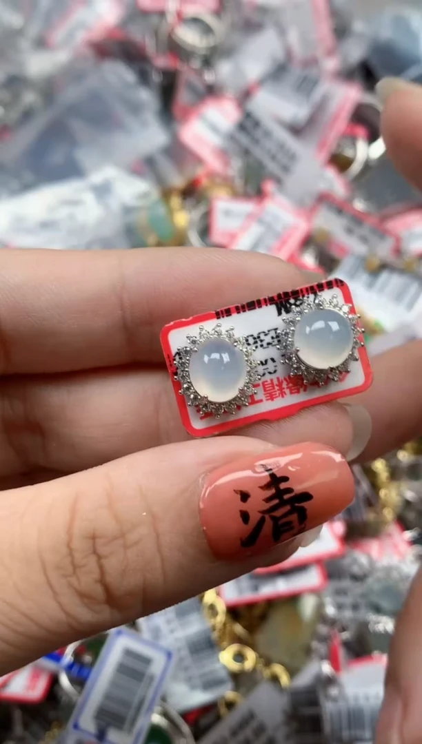 银S925镶嵌戒指翡翠天然A货缅甸翡翠