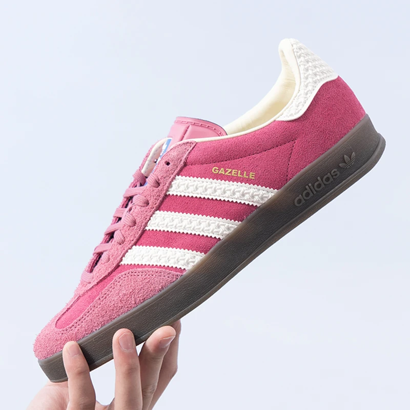 阿迪达斯三叶草男鞋女鞋GAZELLE INDOOR玫粉色德训鞋休闲鞋IF1809