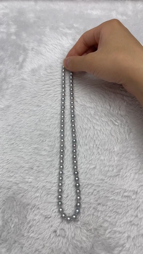 项链银S925镶嵌海水珍珠AK真多麻6-6.5mm