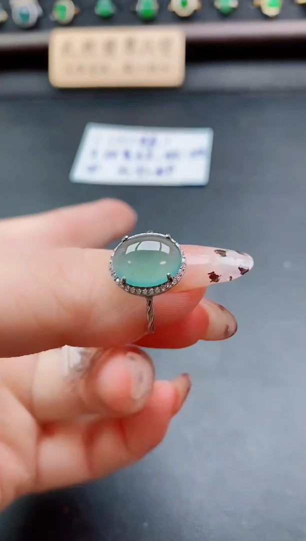 银S925镶嵌戒指翡翠1