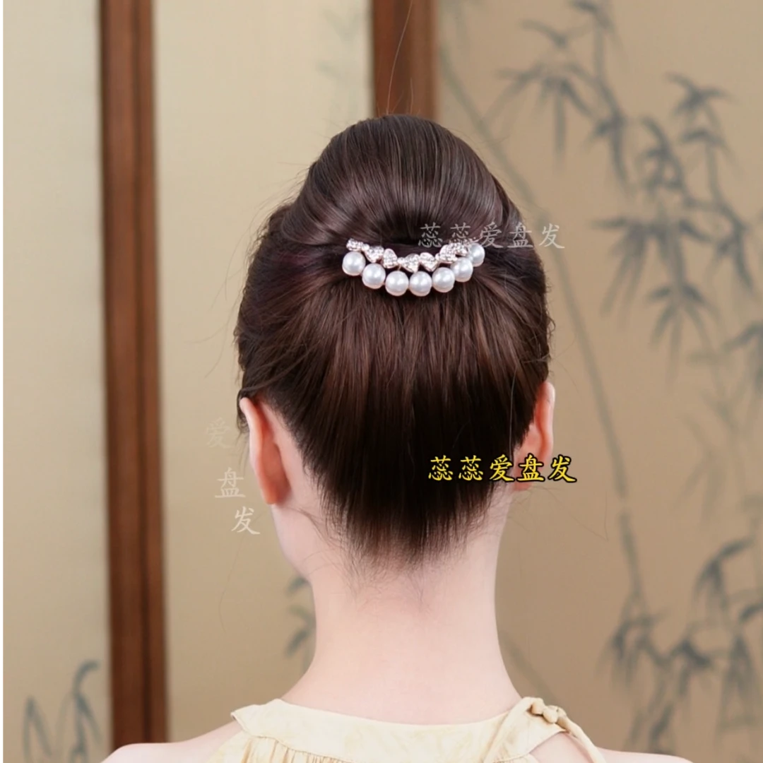 【蕊蕊专属】韩式气质贝珠镶水钻四齿插梳高端发饰