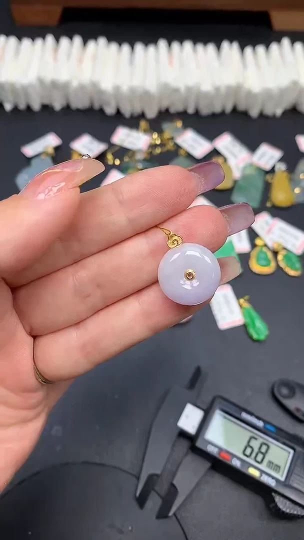 翡翠18K金镶嵌吊坠(不含链)MS189188