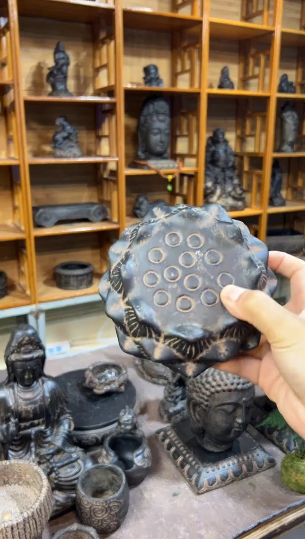 陶土【火山泥】莲蓬实心底座