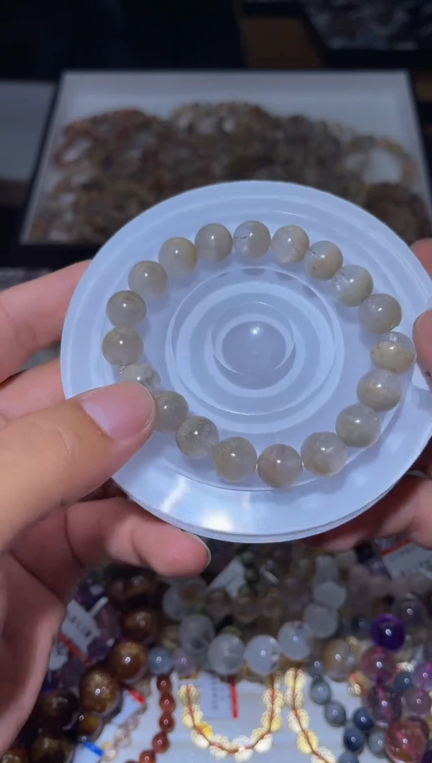 未镶嵌手链水晶L023聚宝盆抹茶幽灵单圈10mm-多样性发其一