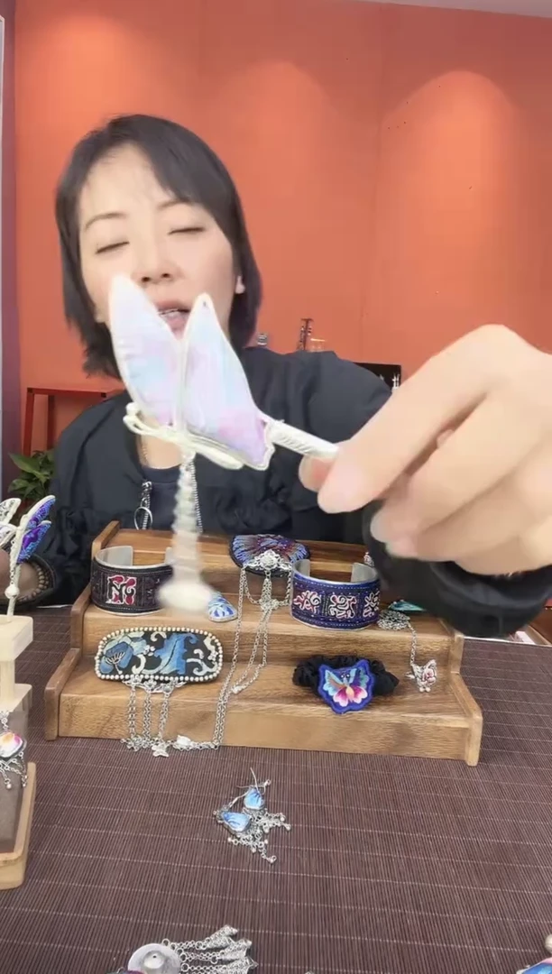 织绣非遗手工刺绣发簪