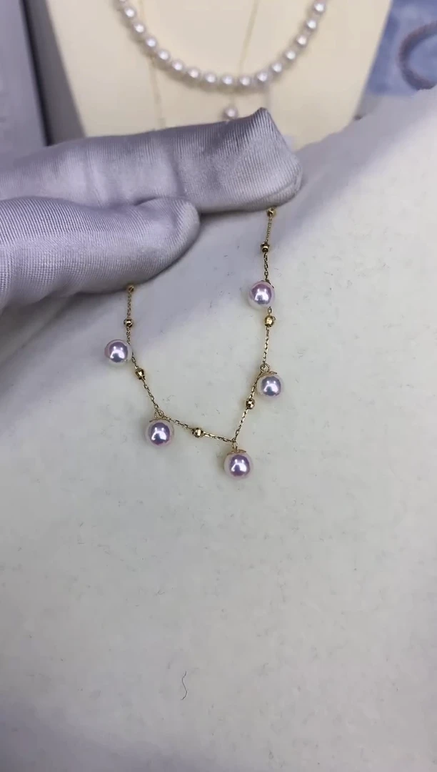 18K金镶嵌DA海水珍珠 GD078 4.5-5 手链