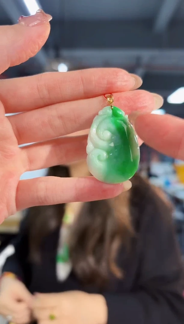 【闪购商品】翡翠颈饰18K金镶嵌缅料A货/支持复检/一件