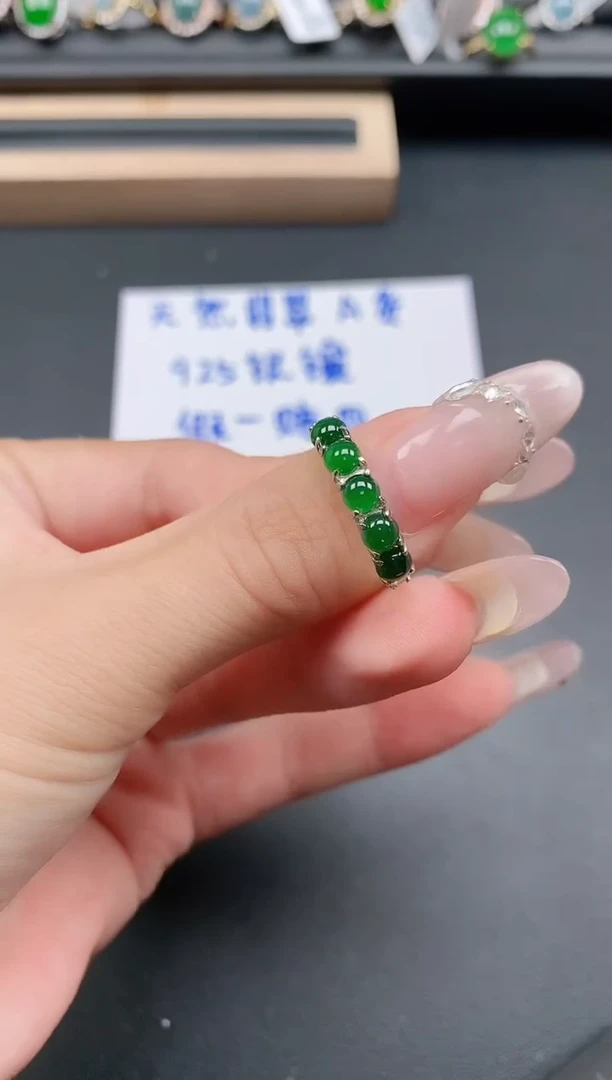 银S925镶嵌戒指翡翠1111111
